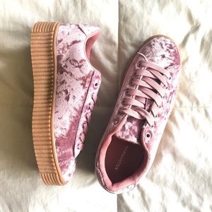 Pink Velvet Creepers Size W/10 (slightly used)